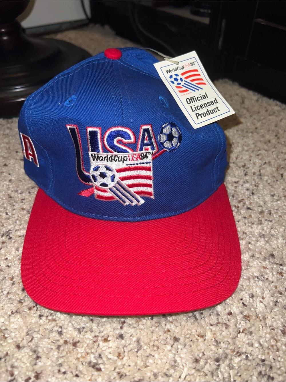 Vintage USA World Cup 1994 Blue and Red Snapback Hat - NWT